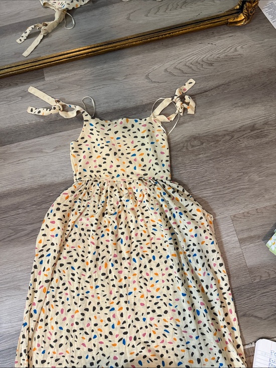 Zara Dresses & Skirts - Zara Cream A-Line Dress with Multicolor Confetti Dots